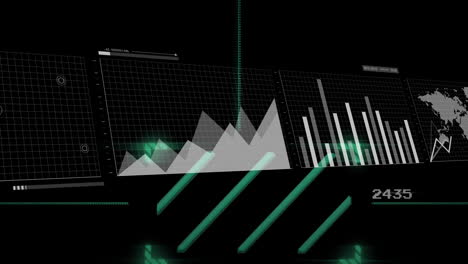 animación del procesamiento de datos digitales sobre un fondo oscuro