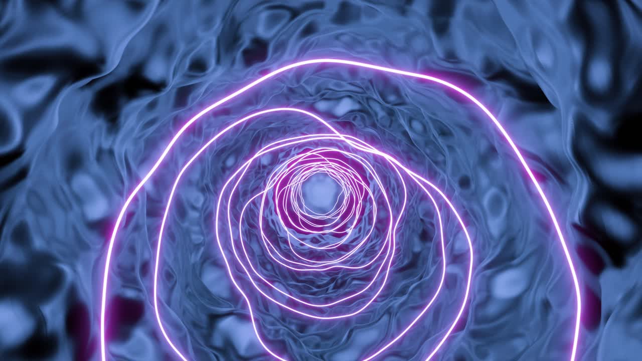 túnel abstracto con luces de neón