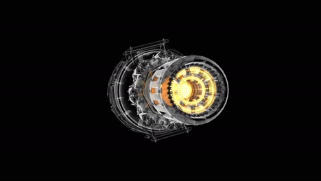 Turbina-De-Motor-A-Reacción-De-Rotación-De-Bucle