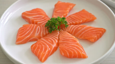 fresh salmon raw sashimi - japanese food style