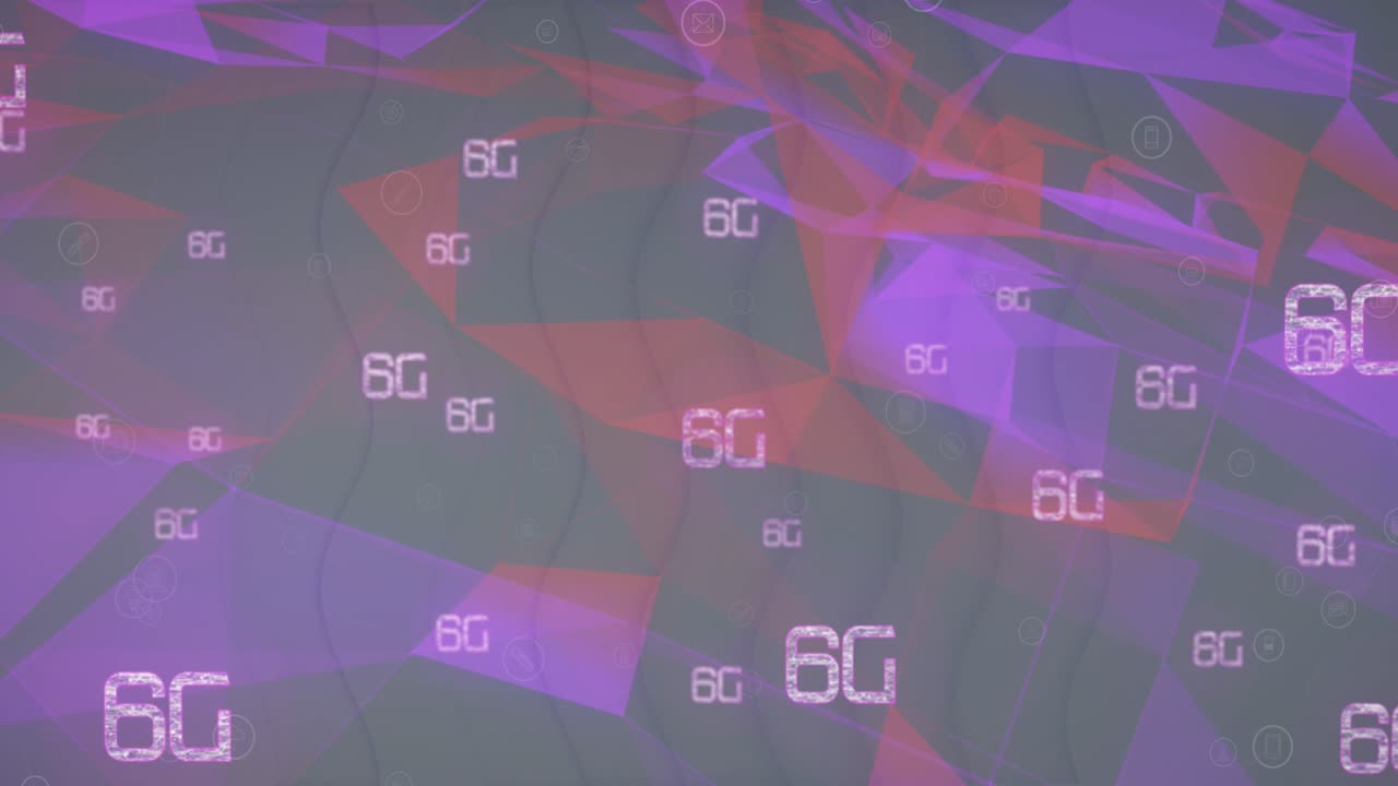 Анимация фигур поверх надписей «6G».
