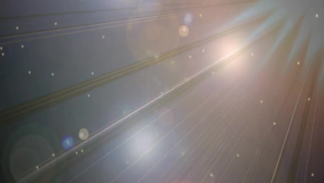 animation of falling circles and lens flares over lines moving in fast pace over abstract background