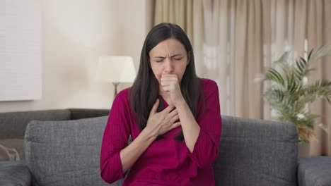 sick indian woman suffering from fever