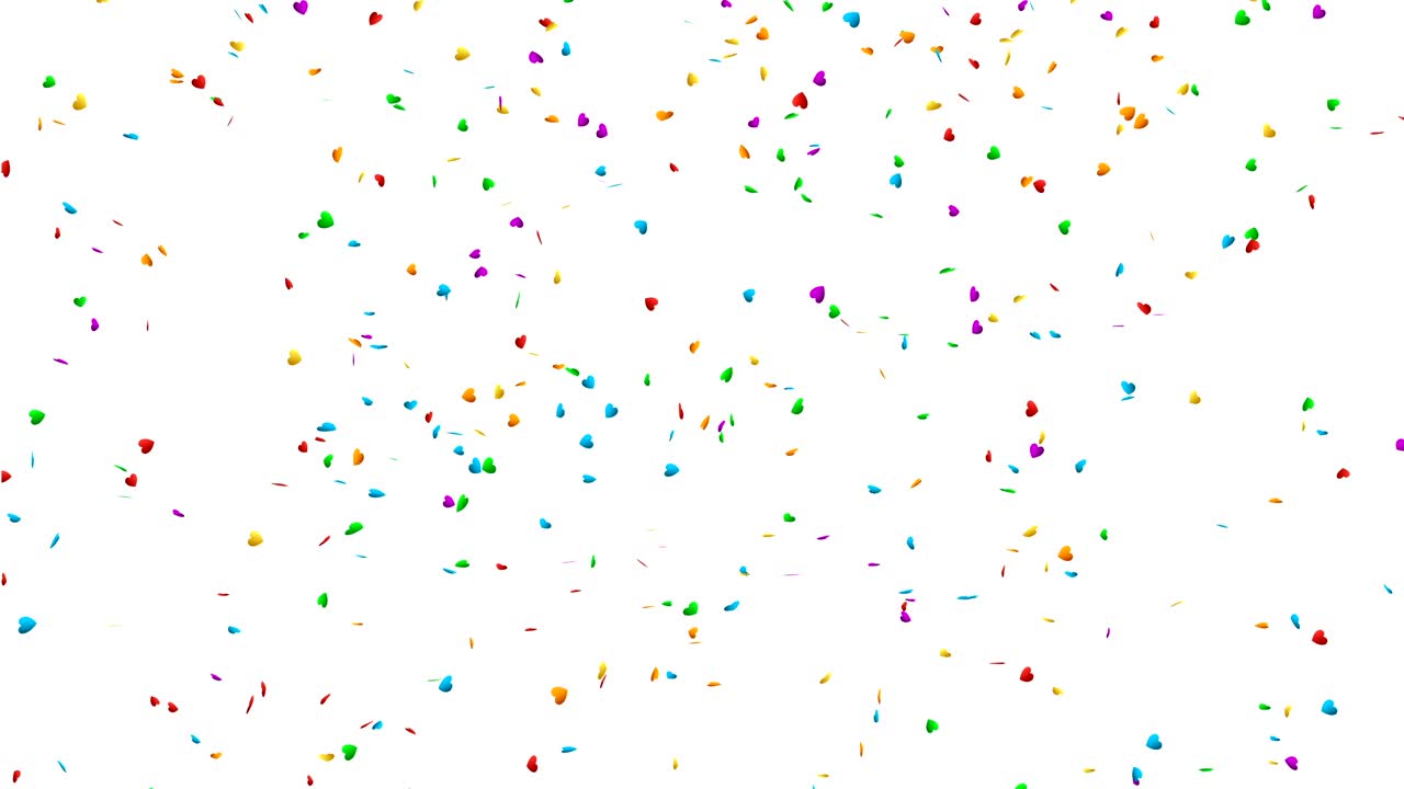 다채로운 심장이 떨어집니다.