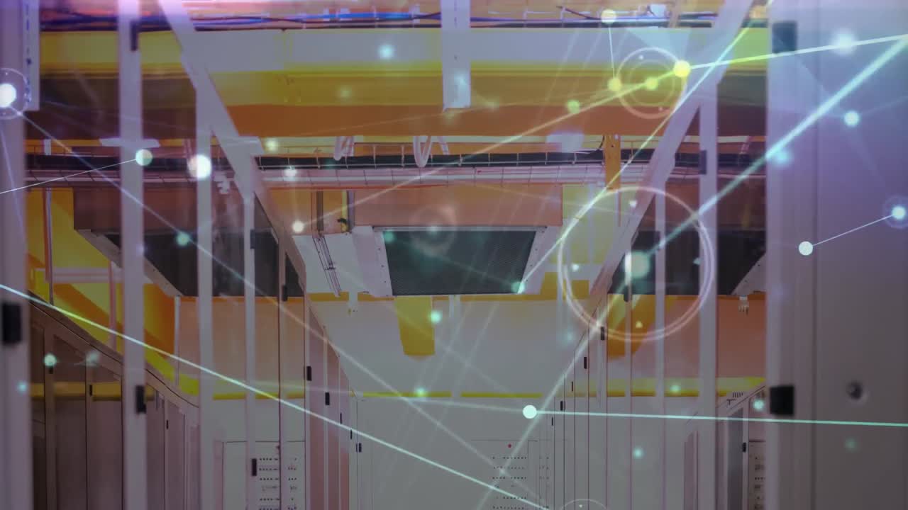 animación de la red de conexiones a través de servidores informáticos