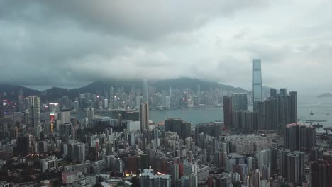 imagen aérea del distrito de kowloon en hong kong