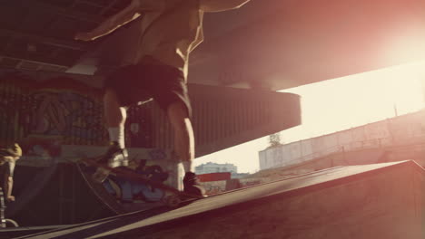 Young-skater-performing-trick-on-skate-board-skate-skate.-Hipster-skateboarding