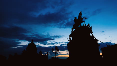 silhouette of monument at sunset