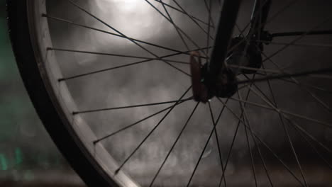 Bicycle-wheel-on-wet-pavement