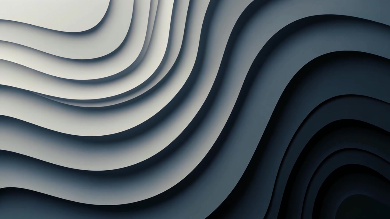 Abstract Wavy Layers Moving Background with Grey and Blue Gradient