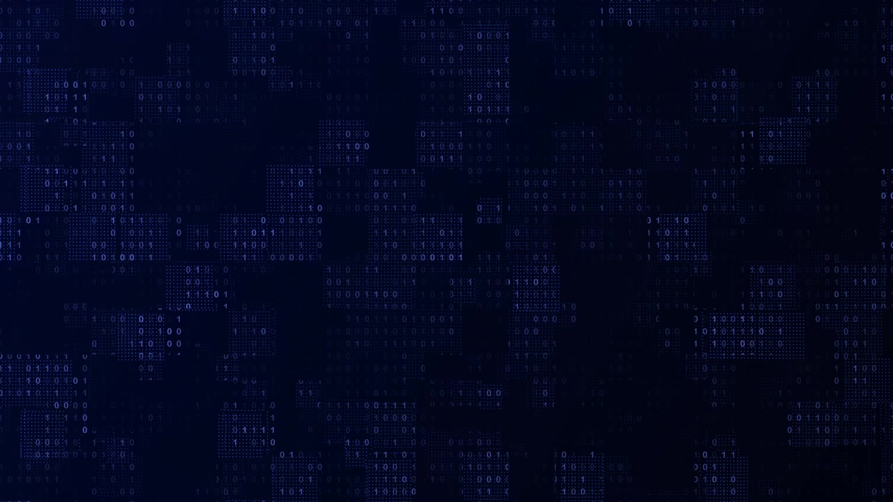 Abstract Digital Background with Flickering Binary Code Data