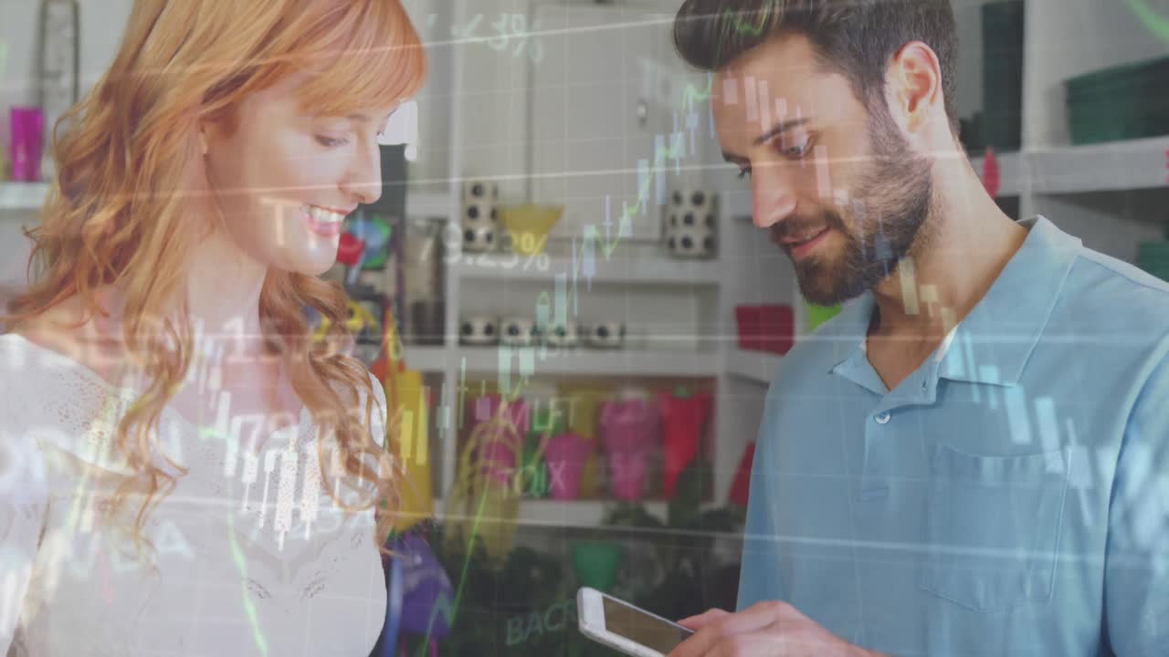 animación del procesamiento de datos sobre un cielo nublado con nubes