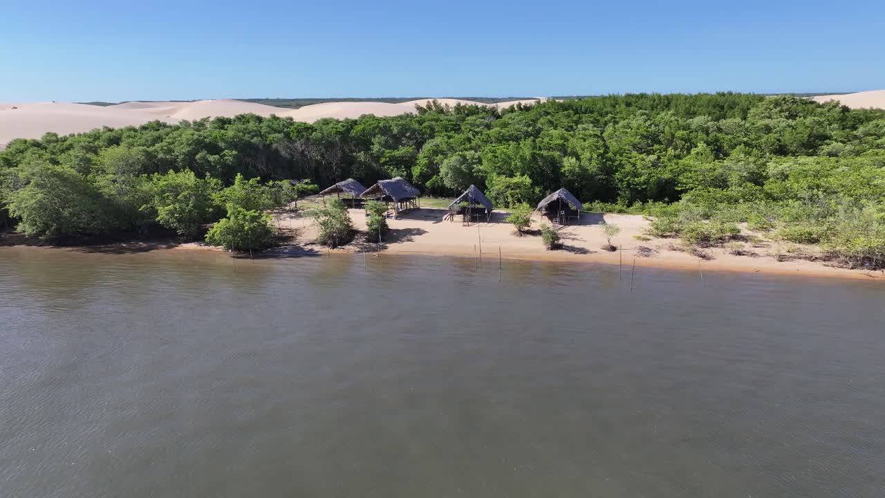 Morro Do Meio Beach At Araioses In Maranhao Brazil. Nature Scenic. Parnaiba Delta Wildlife. Morro Do Meio Beach At Maranhao. Winding Sand Dunes. Rainwater Lakes. Tropical Travel