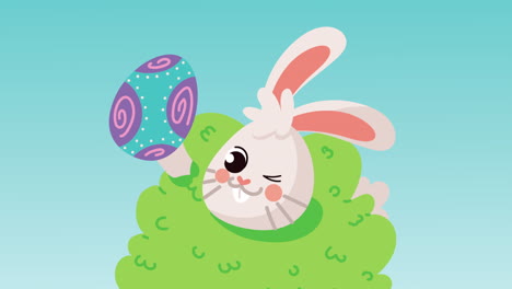 conejo de pascua con huevo