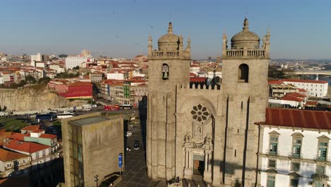 cathedral city of porto aerial view