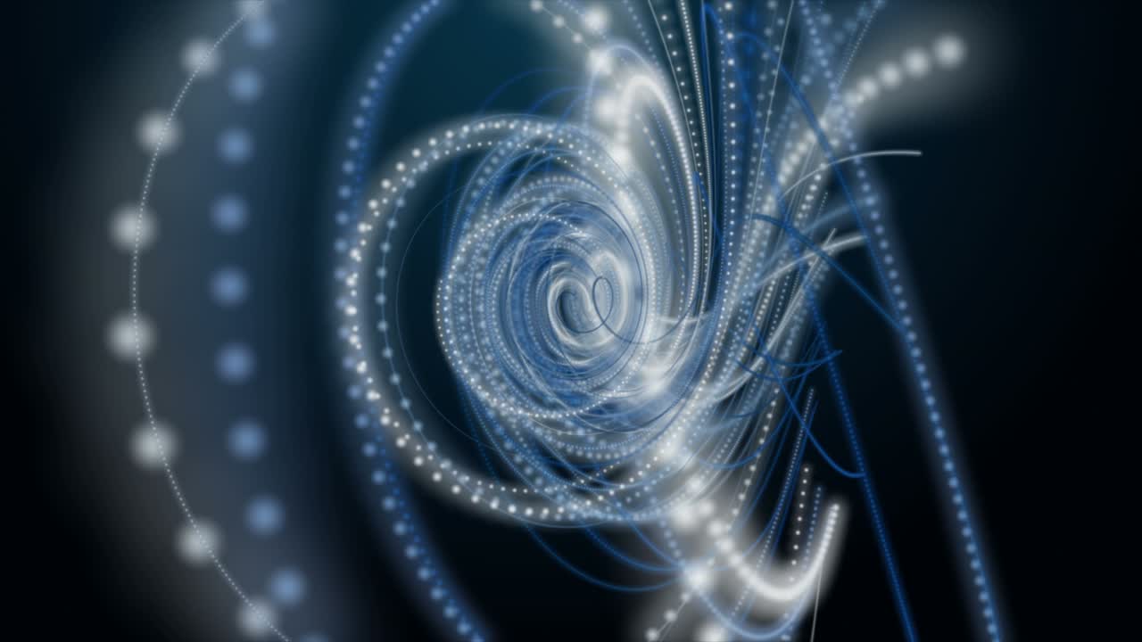 Futuristic animation with particle stripe wave object in slow motion, 4096x2304 loop 4K