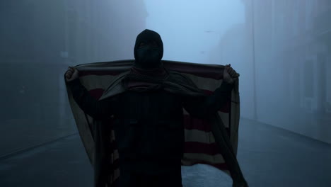 protest in fog