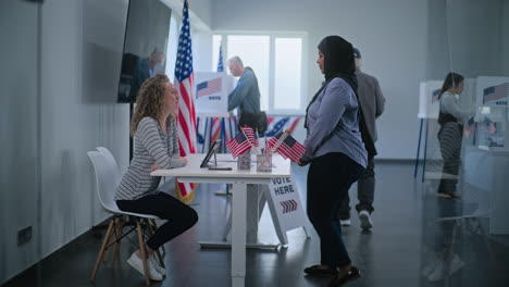 voting at a polling station