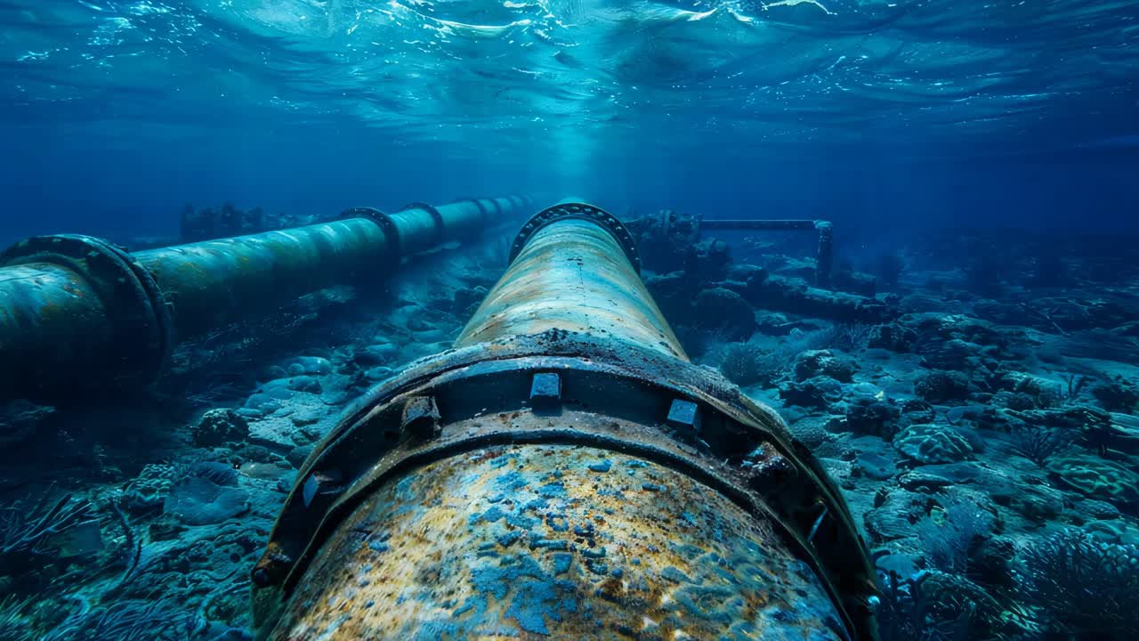 Underwater Pipeline in Coral Reef