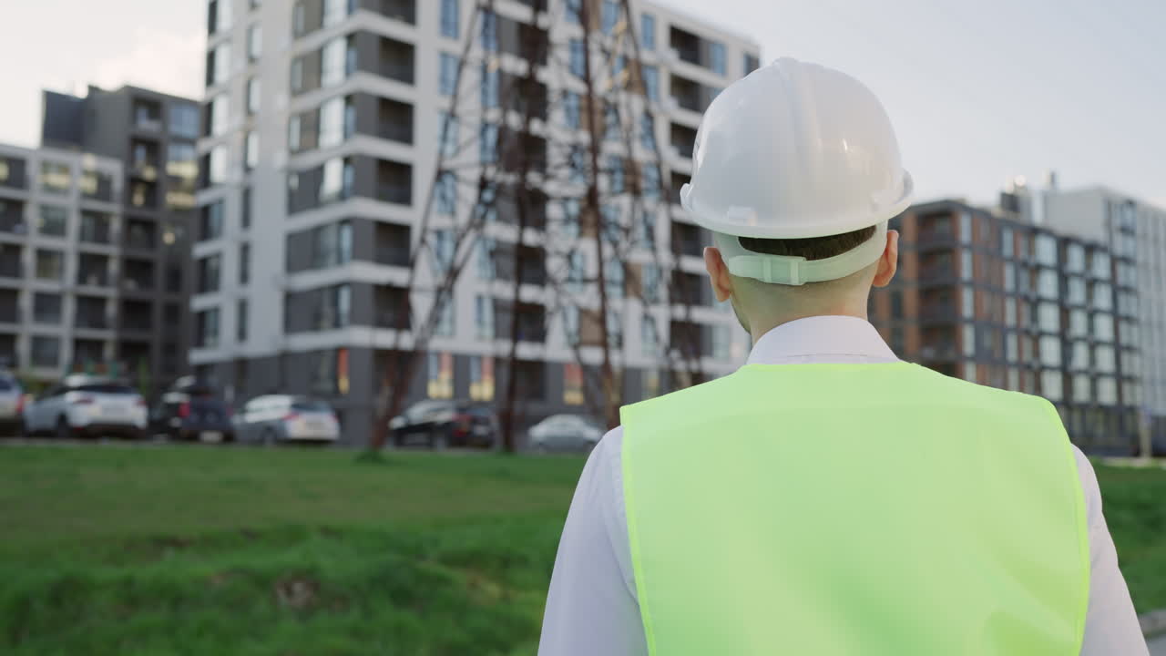 Engineer or Architect Observing Urban Development and Infrastructure