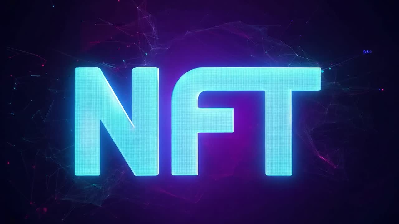 el letrero de neón de nft