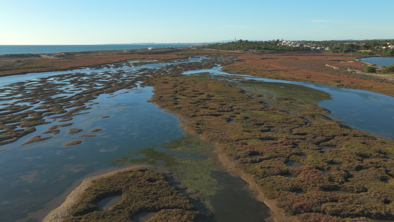 Aerial View of Tranquil Ria Formosa Channels, Quinta do Lago Algarve
