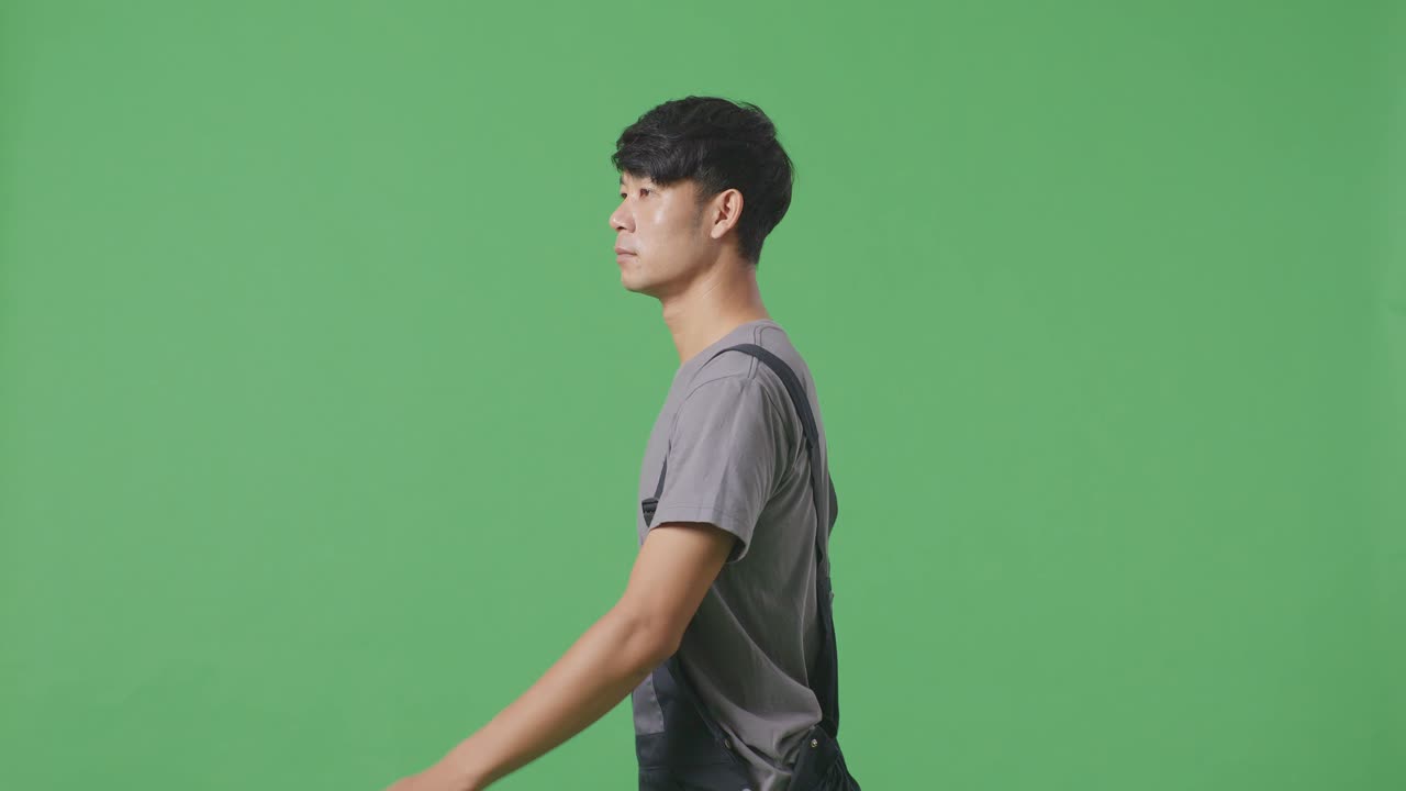 녹색 스크린에서 는 남자