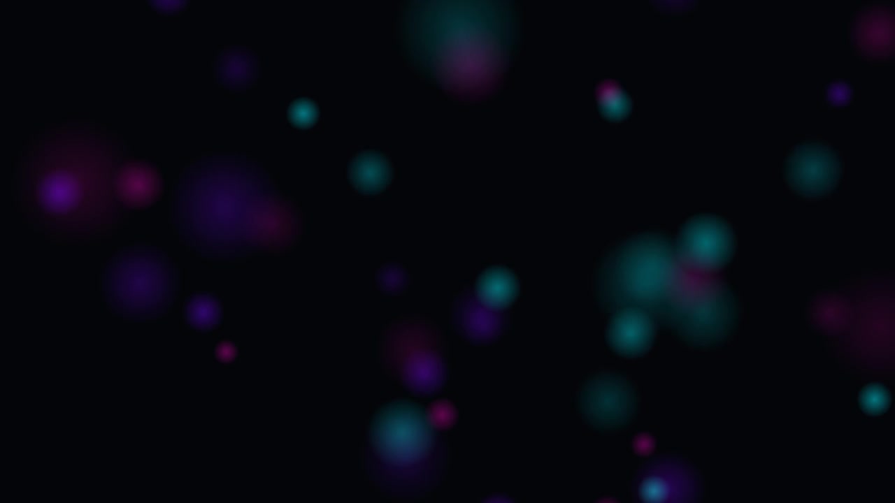 Abstract Background with Floating Teal and Purple Bokeh Lights