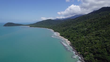 paradise with tropical forest in cape tribulation, daintree national park, queensland, australia