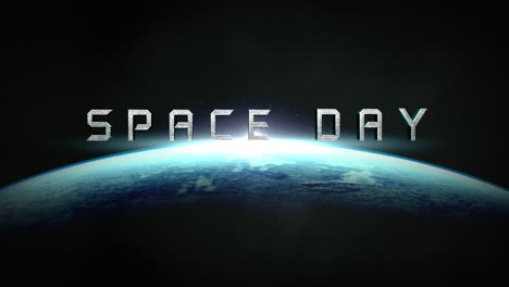 día espacial con planeta tierra y luz de destello en galaxia