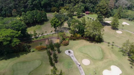 vibrant golf field in central indonesia near magelang