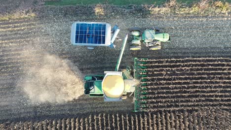 aerial view of corn harvest