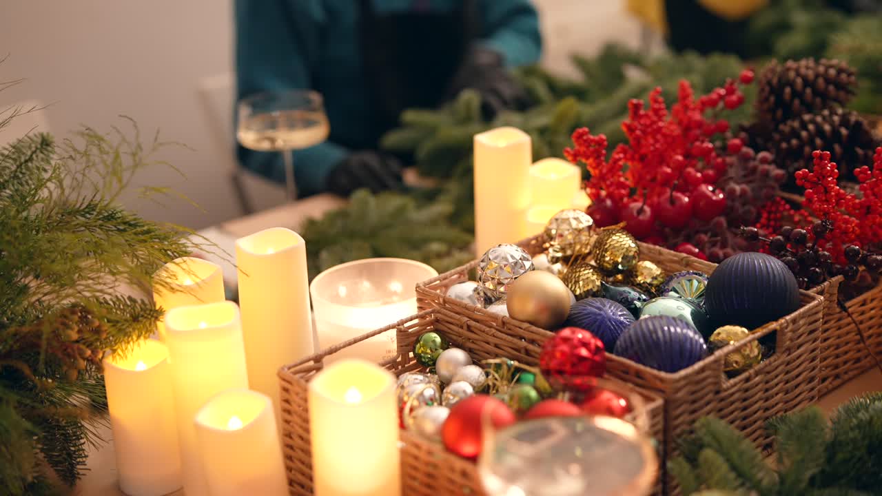 DIY Christmas Wreath Making and Festive Decorations