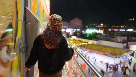 woman at a night fair