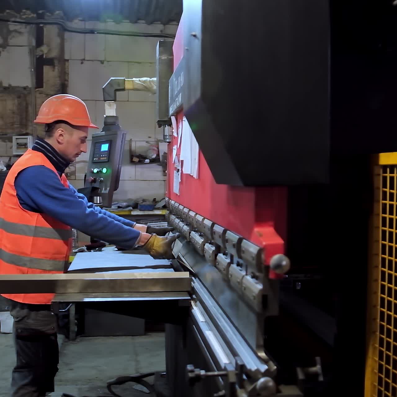 Operator bending metal sheet