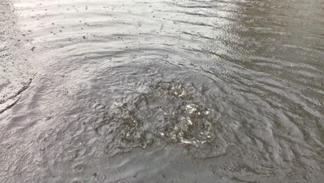 desbordamiento de alcantarillado debido a las fuertes lluvias