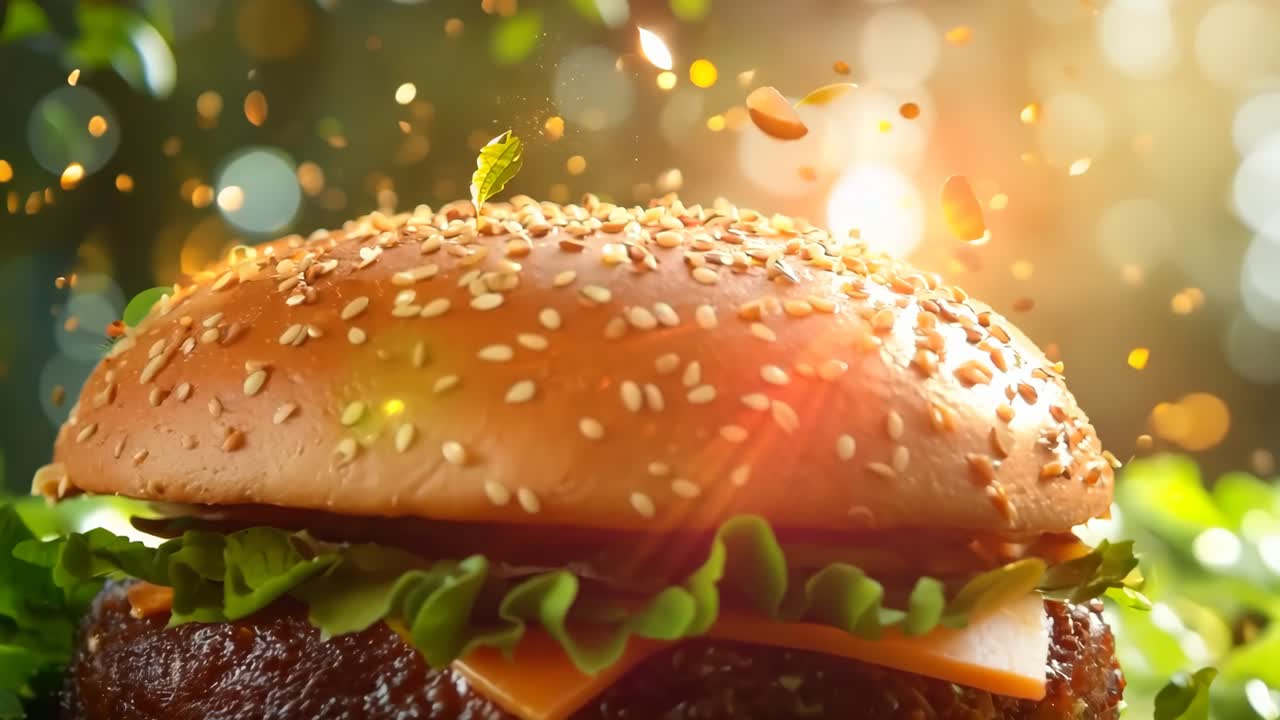 에 러드, 토마토, 치즈를 은 햄버거