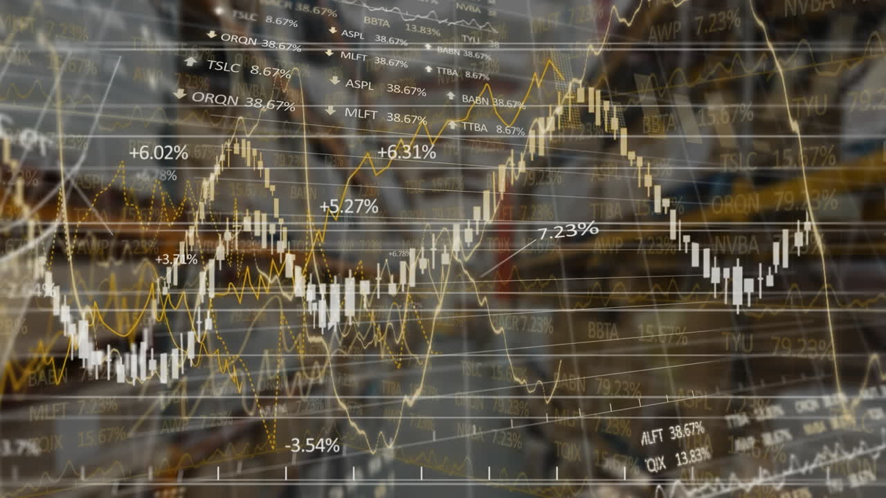 주식 시장 디스플레이의 애니메이션