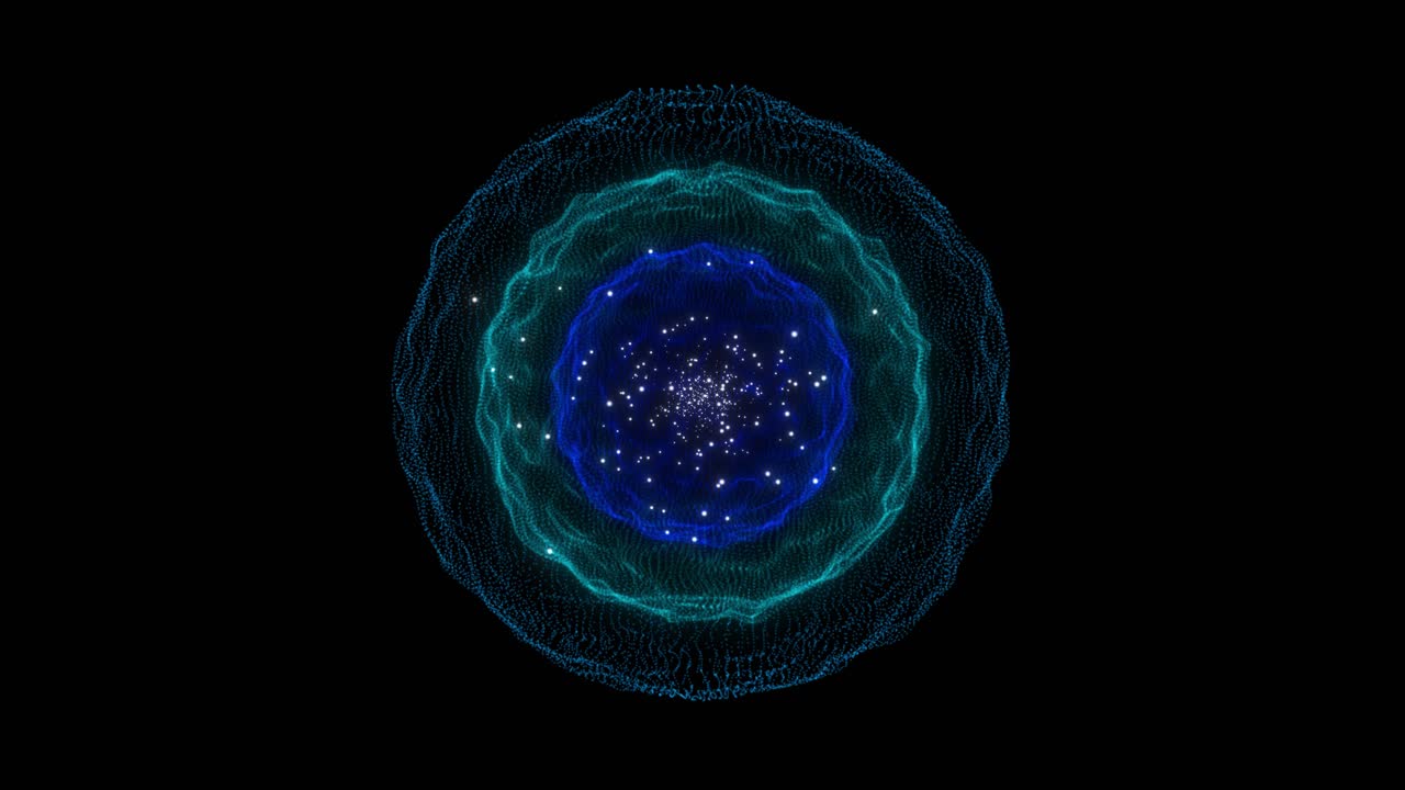 Abstract blue energy sphere magic sphere connecting dots lines wireframe technology liquid big data