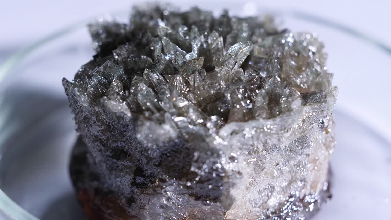 결정 구조의 클로즈업