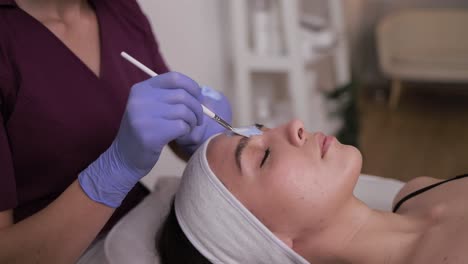 Woman receiving facial treatment at salon relaxing 4k 2025 07 24 06 30 56 utc.mov | aesthetic, beautician, beautification, beautiful