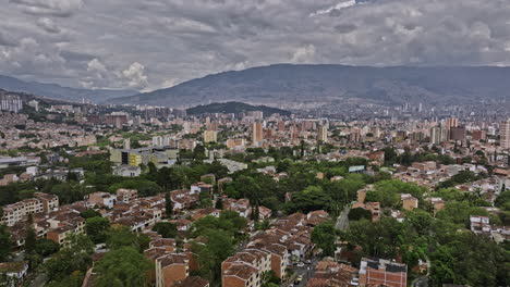 Medellin-Colombia-Aerial-v37-flyover-Belencito,-Campo-Alegre,-El-Danubio,-Comuna-12-and-La-America-capturing-residential-cityscape-and-mountainous-landscape---Shot-with-Mavic-3-Cine---November-2022