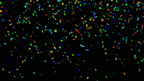 confeti colorido sobre un fondo negro