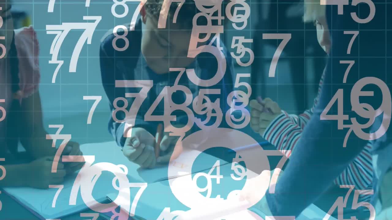 niños estudiando para la clase de matemáticas