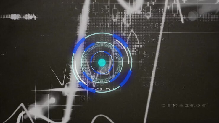 Animation of financial data processing over scope scanning