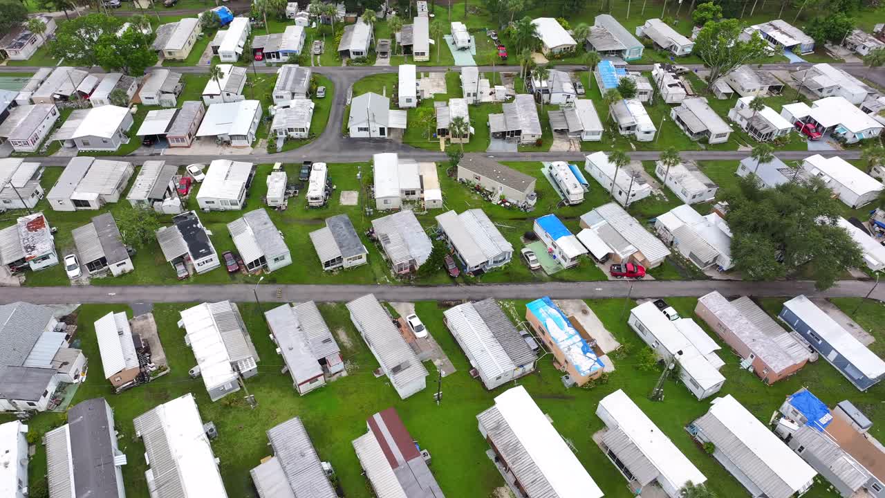 Aerial View of a Mobile Home Park