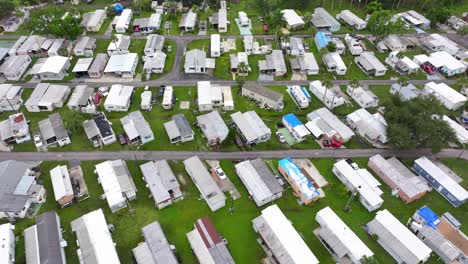 aerial view of a mobile home park