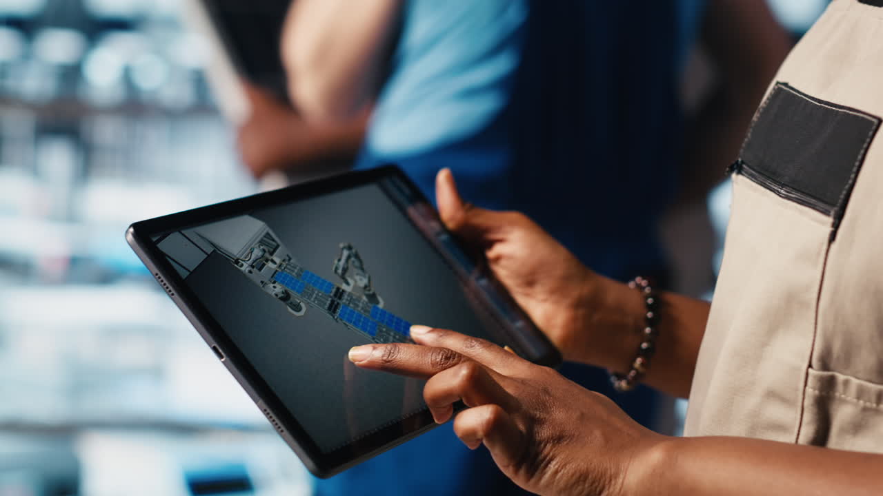 Smart factory engineer designs robotic machines using CAD software