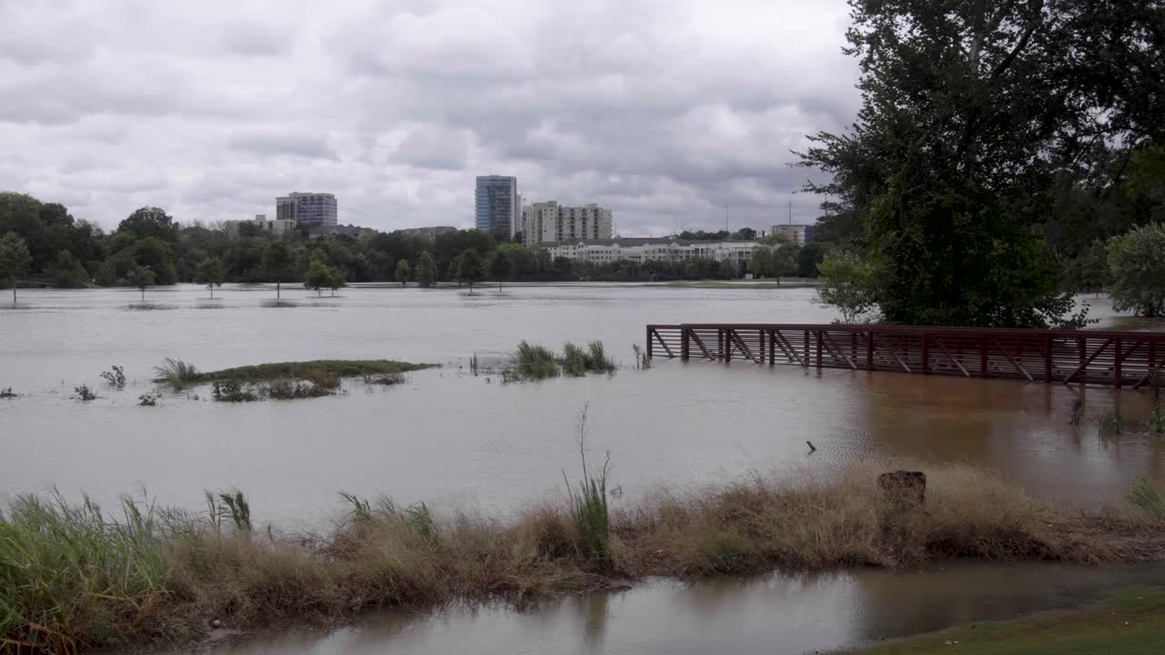 Hurricane Helene flooding a golf course in Atlanta, Georgia.