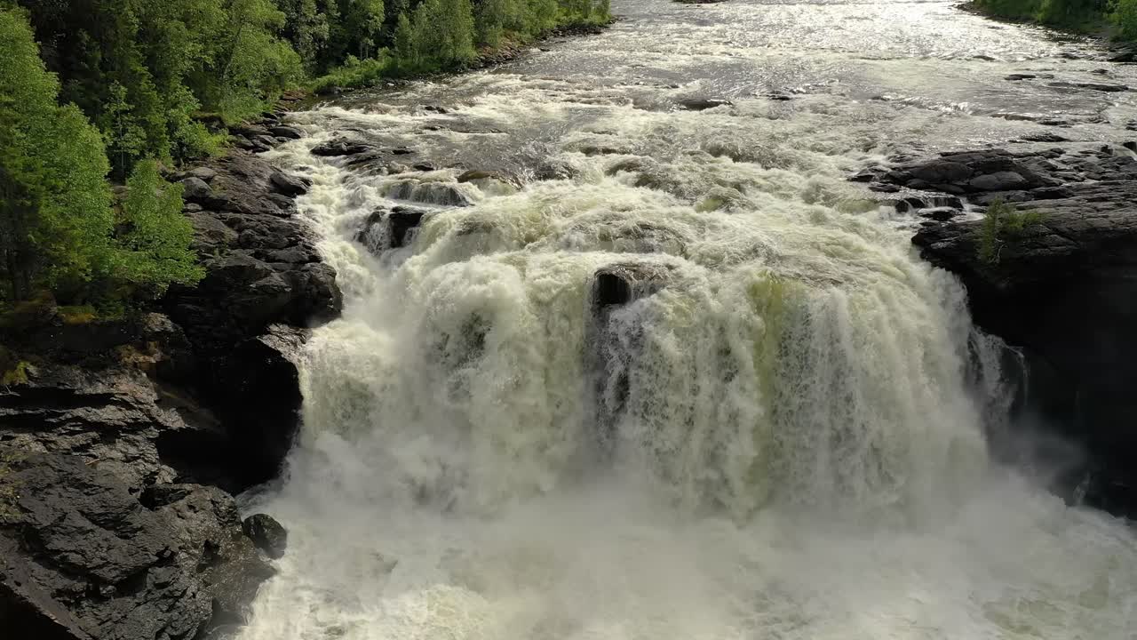 Ristafallet waterfall in the western part of Jamtland is listed as one of the most beautiful waterfalls in Sweden.